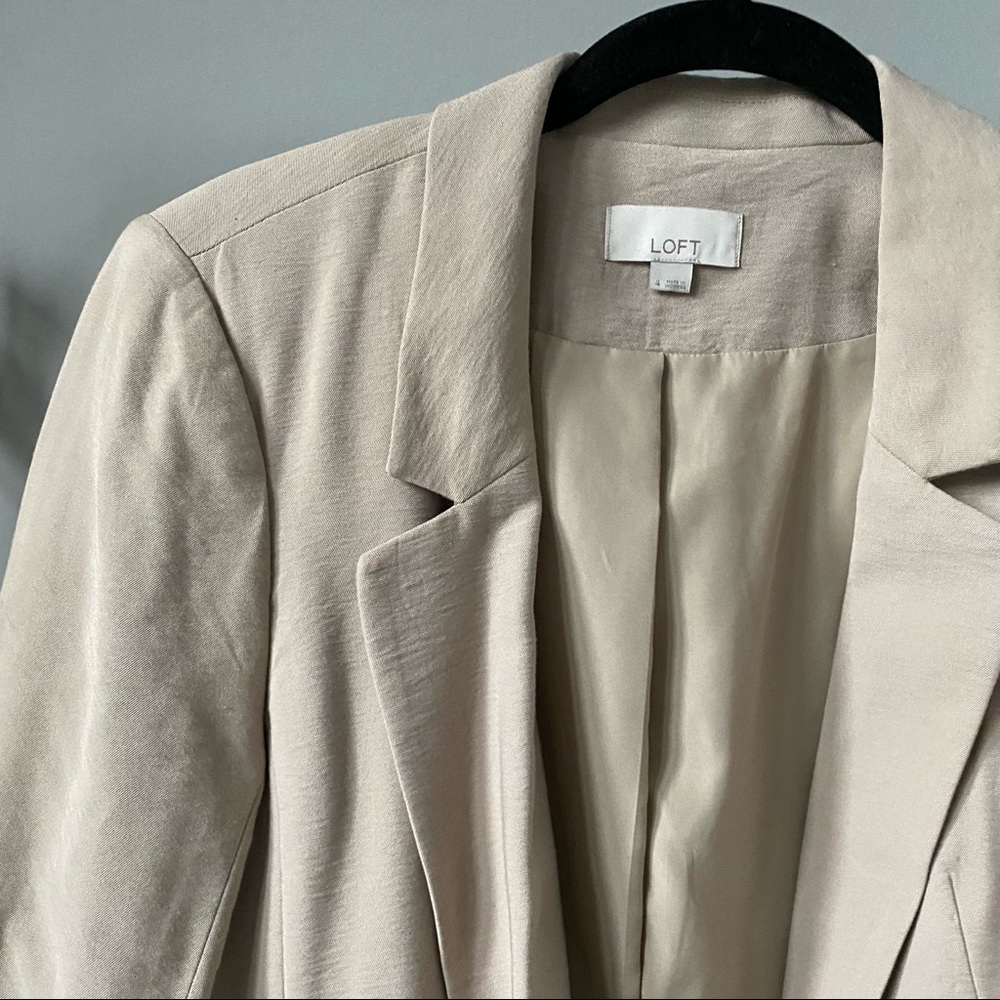 Beige Linen-like Blazer